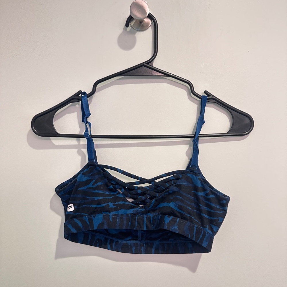 Workout Set: Blue Zebra Sports Bra And Leggings - image 2
